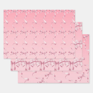 Coquette Bow Wrapping Paper Geschenkpapier Set