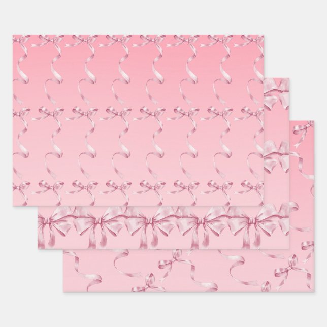 Coquette Bow Wrapping Paper Geschenkpapier Set (Set)