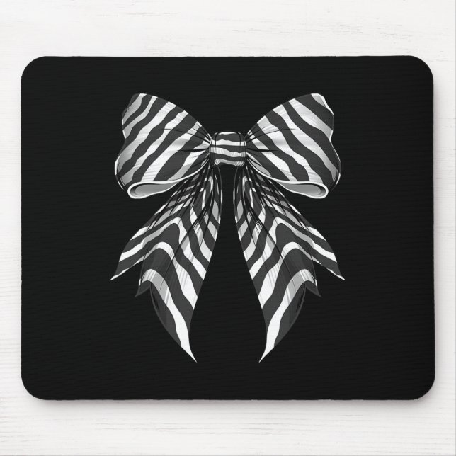 Coquette Bow Zebra Skin Muster Niedlich Halloween  Mousepad (Vorne)