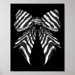 Coquette Bow Zebra Skin Muster Niedlich Halloween Poster