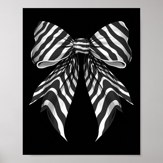 Coquette Bow Zebra Skin Muster Niedlich Halloween  Poster (Vorne)