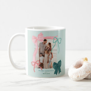 Coquette Bows 2 Fotos Grünen Weihnachtsfeiertag Kaffeetasse