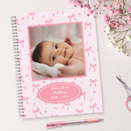 Coquette Bows & Blossoms Custom Baby Photo Album Notizbuch