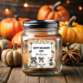 Coquette Bows Halloween Quadratischer Aufkleber