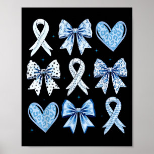 Coquette Bows Herz Ribbon Diabetes Aufklärung T1d Poster