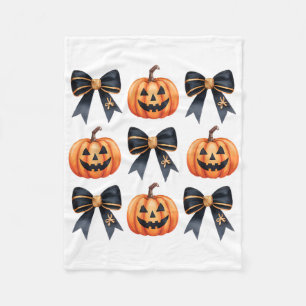 Coquette Bows Pumpkin Halloween Herbst Dank Fleecedecke