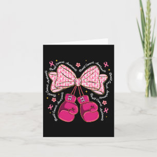 Coquette Boxing Gloves Rosa Ribbon Brustkrebs A Karte