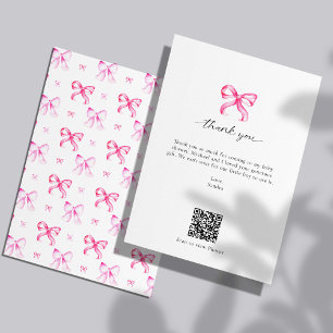 Coquette-Brautparty für rosa Bogen Dankeskarte