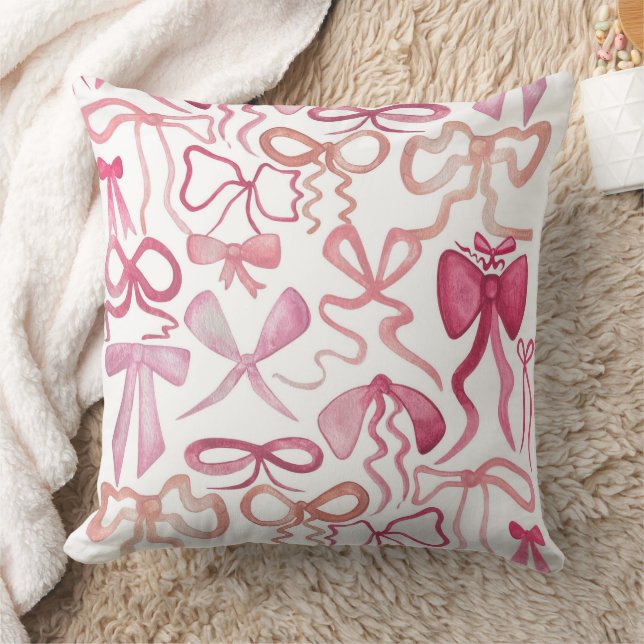 Coquette Brautparty Gift Pink Bow Wohngestaltung Kissen (Decke)