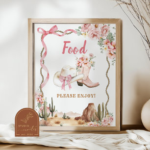 Coquette Brunch und Stiefel Essen Poster Schild