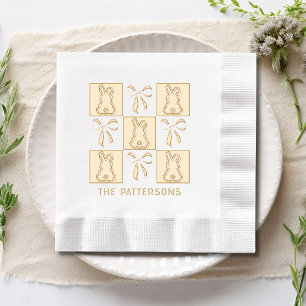 Coquette Bunnies Bows Ostern Personalisiert Name Servietten Mit Folie