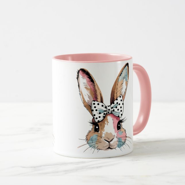 Coquette Bunny Bow Osterfest Tasse & Cups (VorderseiteRechts)