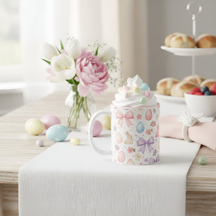Coquette Bunny & Pink Bows Ostermug Zweifarbige Tasse