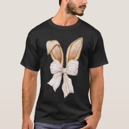 Coquette Bunny Tee, Bogen- und Ohren-Design T-Shirt