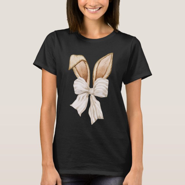 Coquette Bunny Tee, Bow and Ears Design T-Shirt (Vorderseite)