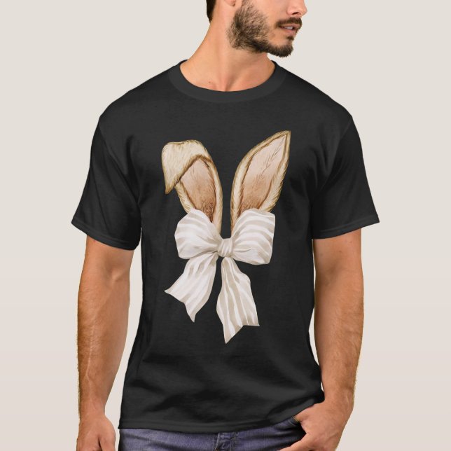 Coquette Bunny Tee, Bow and Ears Design T-Shirt (Vorderseite)