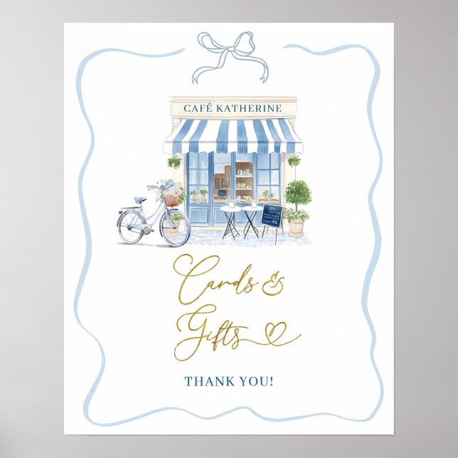 Coquette Café parisien French Card and Gift Poster (Devant)