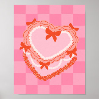 Coquette Cake Print | Girly Trendy Wall Art | Poster