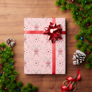 Coquette Candy Cane Muster Urlaub Geschenkpapier