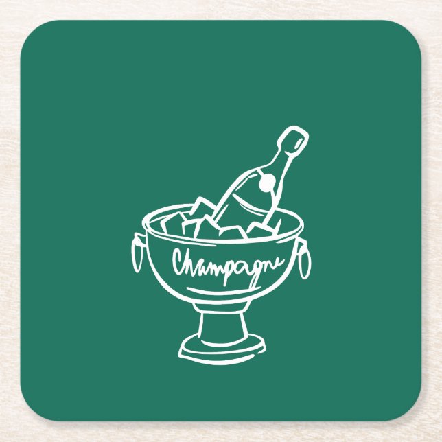 Coquette Champagne Rechteckiger Pappuntersetzer (Vorderseite)