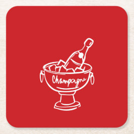 Coquette Champagne Rechteckiger Pappuntersetzer