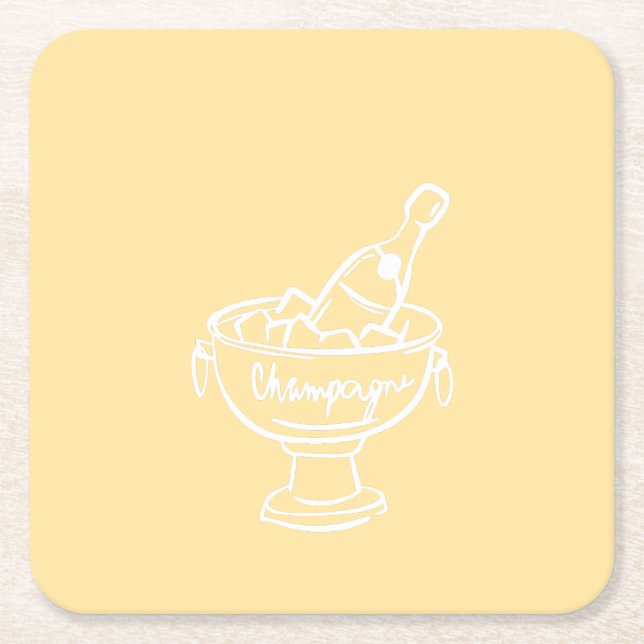 Coquette Champagne Rechteckiger Pappuntersetzer (Vorderseite)
