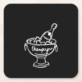 Coquette Champagne Rechteckiger Pappuntersetzer