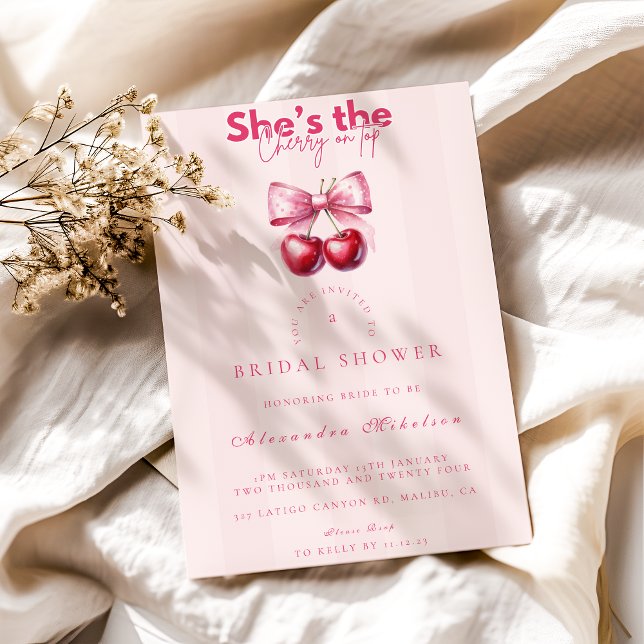 Coquette Cherry am oberen Brautparty Einladung (Von Creator hochgeladen)