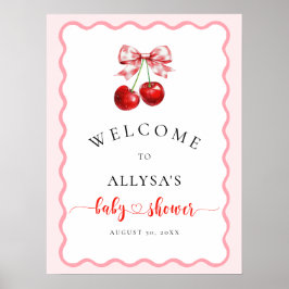 Coquette Cherry auf der obersten Wavy Baby Dusche Poster