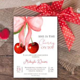 Coquette Cherry auf Top Baby Girl Dusche Einladung