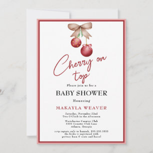 Coquette Cherry auf Top Baby Girl Dusche Einladung