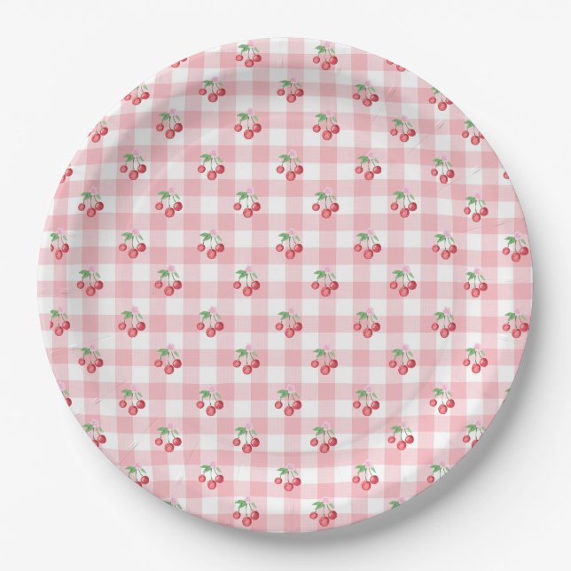 Coquette Cherry Brautparty Pappteller (Vorderseite)