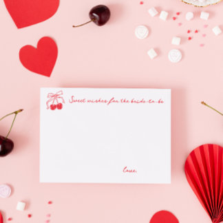 Coquette Cherry Brautparty Sweet Wish Hinweiskarte
