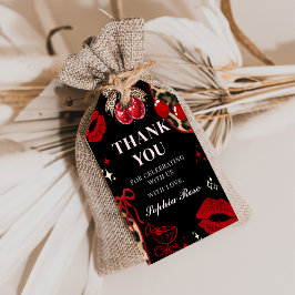 Coquette Cherry Cheetah Birthday Gift Tags Geschenkanhänger