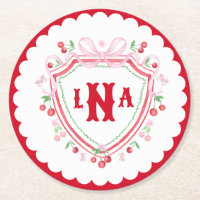 Coquette Cherry Monogram Wappen Brautparty