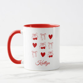 Coquette Cherry Red Bow Junggeselinnen-Abschied Be Tasse