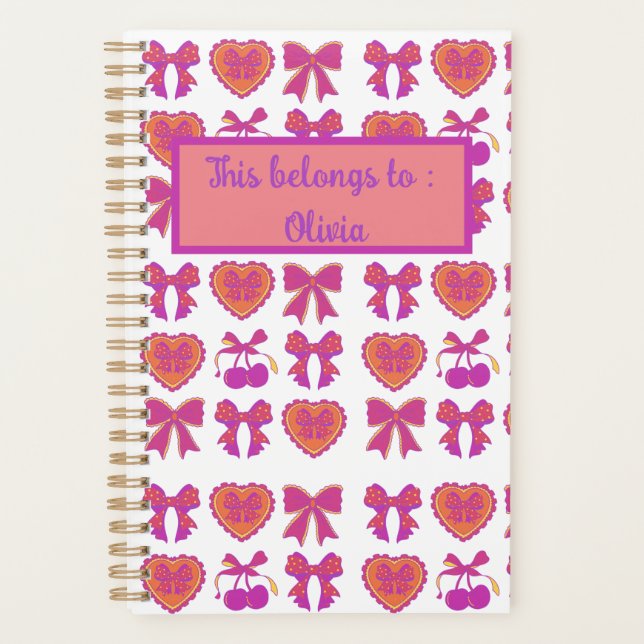 Coquette Chic Planner dans les vaches et les coeur (Devant)