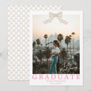 Coquette Chinoiserie Bow Graduation Faire-part