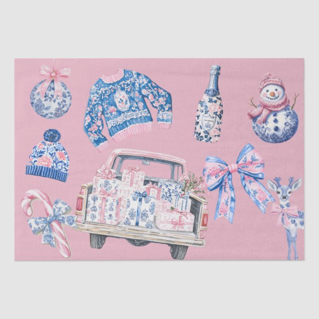 Coquette Chinoiserie Weihnachtsbilder Seidenpapier (Vorderseite)
