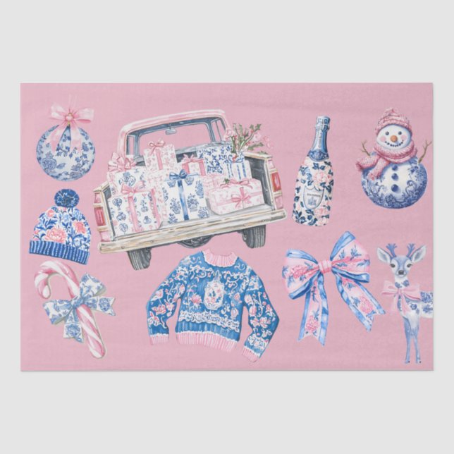 Coquette Chinoiserie Weihnachtsbilder Seidenpapier (Vorderseite)