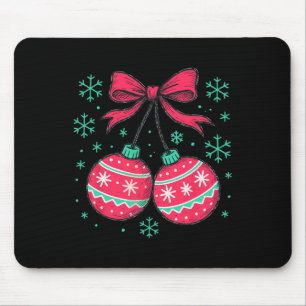 Coquette Christmas Cherries Holly Xmas Jolly Girly Mousepad