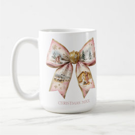 Coquette Christmas Nativity Bow Kaffeetasse