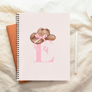 Coquette Cowgirl Hat Pink Bow Mit Monogramm Notizbuch