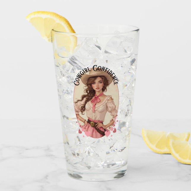 Coquette Cowgirl Western Fashion Portrait Glas (Vorderseite Ice)