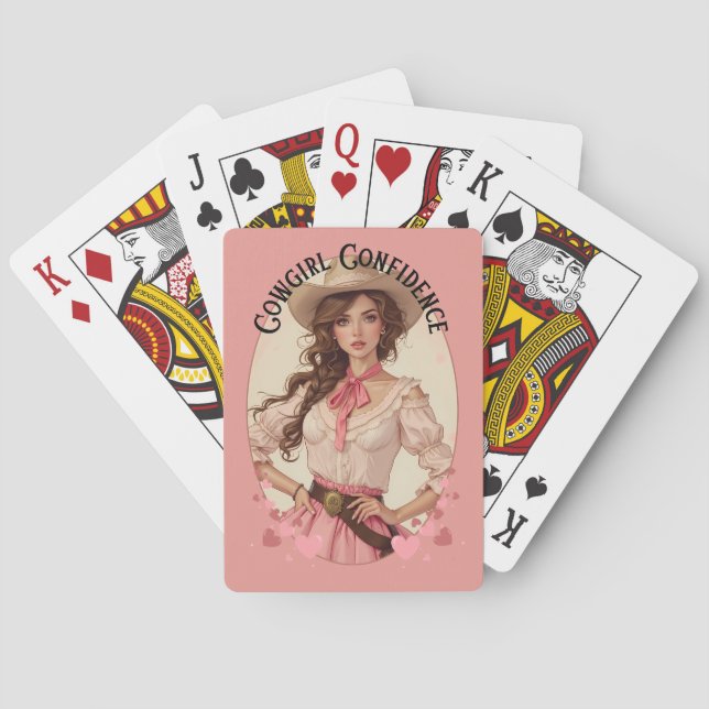 Coquette Cowgirl Western Fashion Portrait Spielkarten (Rückseite)