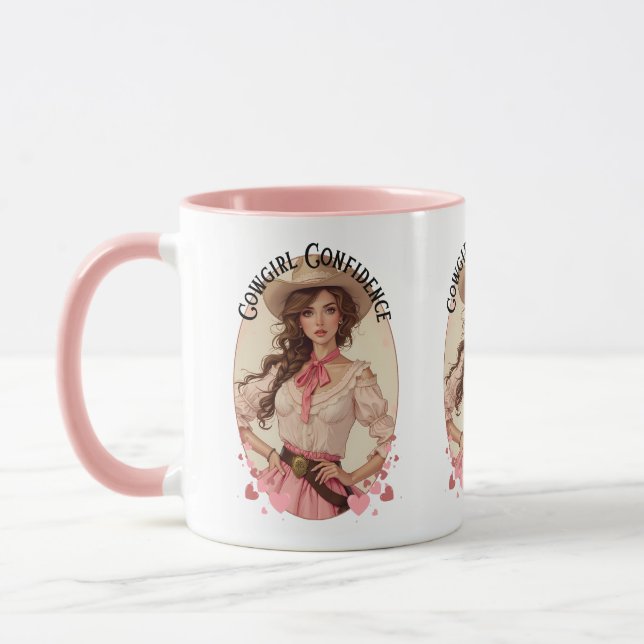 Coquette Cowgirl Western Fashion Portrait Tasse (Links)