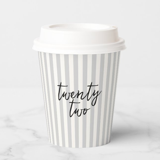 Coquette Disco Ball & Black Bow Gran Streifen Pappbecher (Vorderseite)