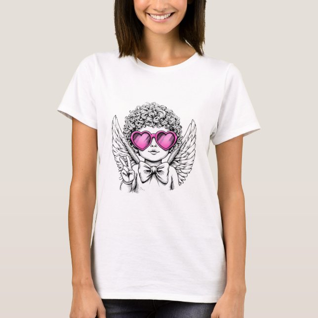 Coquette Engel Kirub Herzlichen Glückwunsch Valent T-Shirt (Vorderseite)