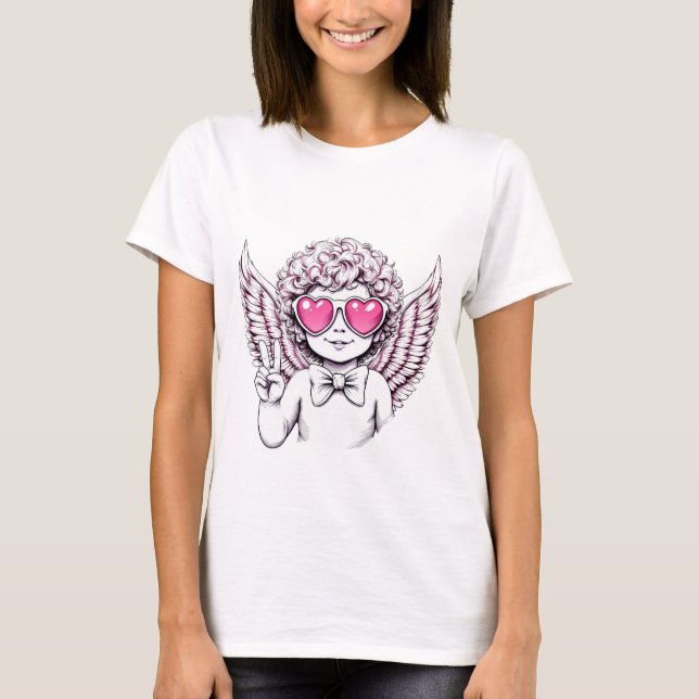 Coquette Engel Kirub Herzlichen Glückwunsch Valent T-Shirt (Vorderseite)