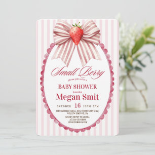 Coquette Erdbeeren-Baby-Party Einladung